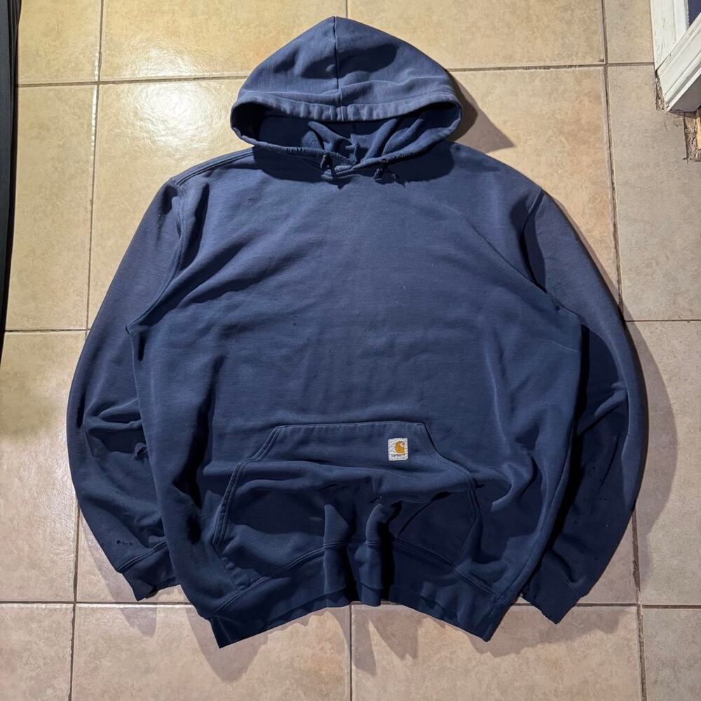 Vintage y2k carhartt navy blue Hoodie Size XLT in Mens